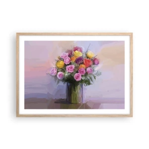 Pôster com moldura de carvalho claro - Beleza retida - 70x50 cm