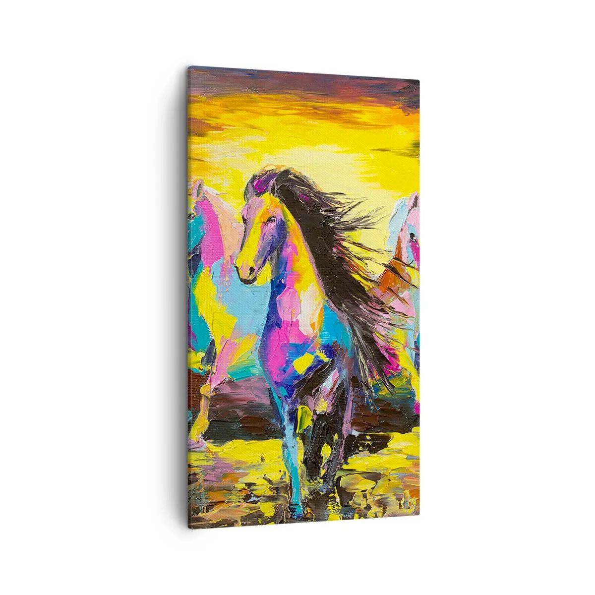 Quadro em tela - Imersos no arco-íris - 45x80 cm