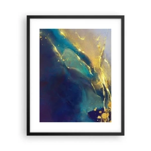 Pôster com moldura preta - Piscina dourada - 40x50 cm