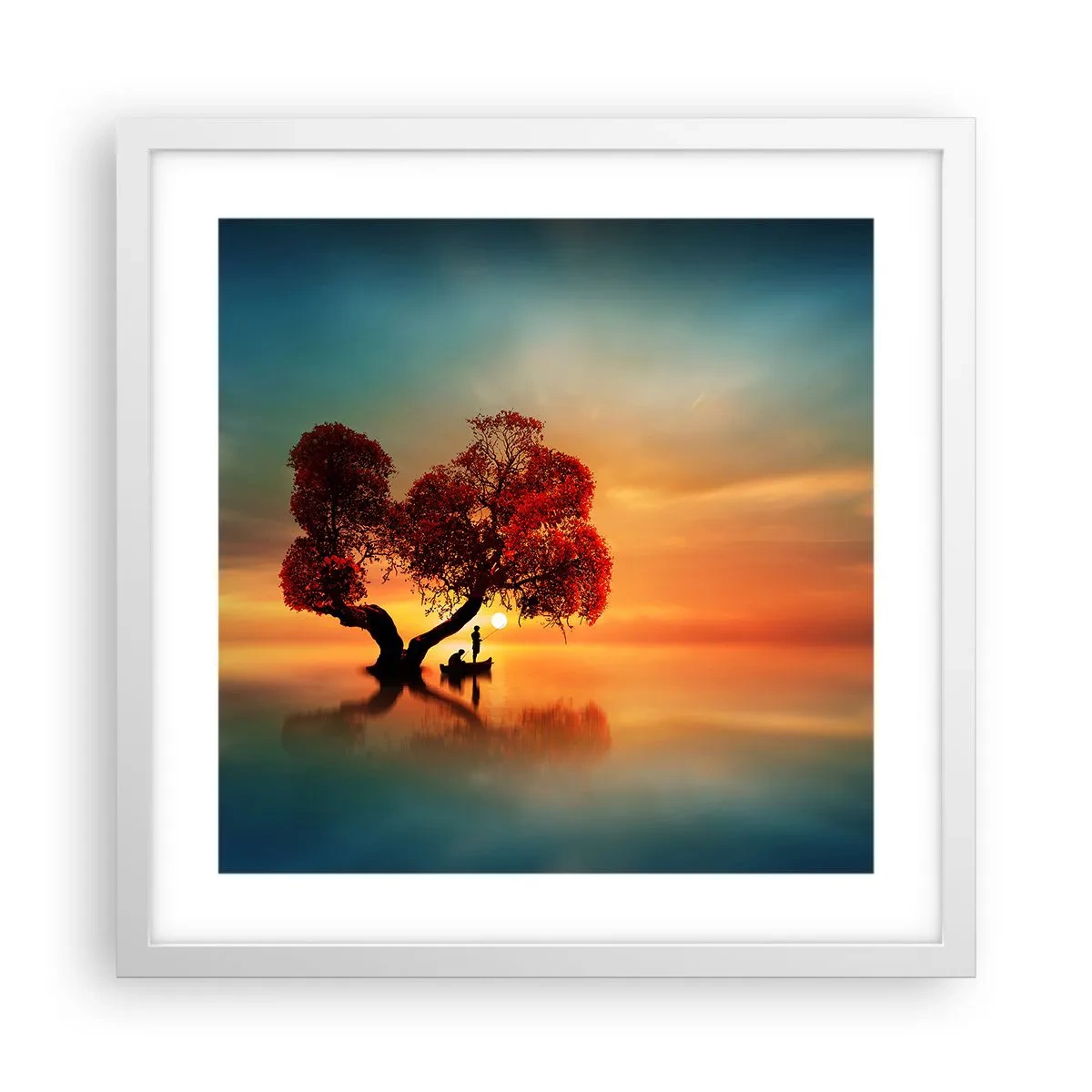 Pôster em moldura branca - A distância e o silêncio do mundo - 40x40 cm