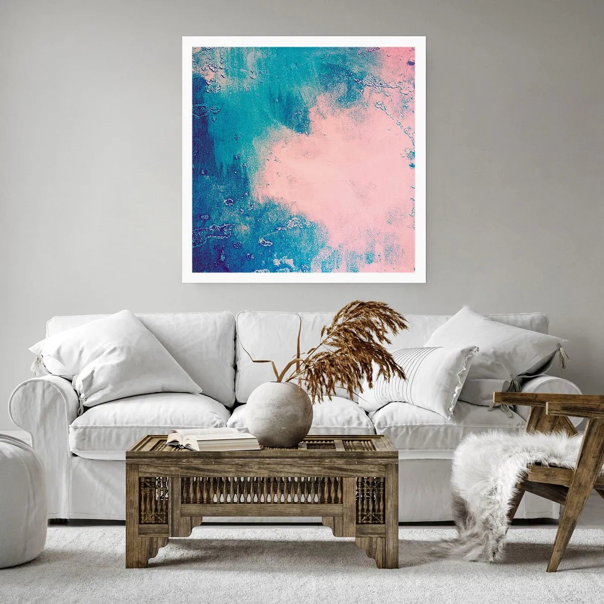 Pôster - Abraço azul - 40x40 cm