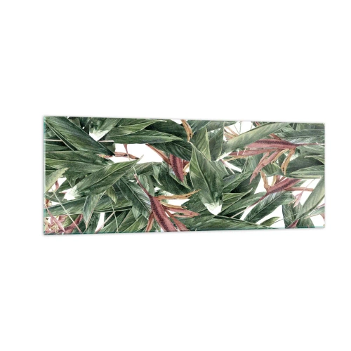 Quadro em vidro - Matagal esmeralda-lilás - 140x50 cm