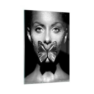 Quadro em vidro - O beijo da borboleta - 80x120 cm