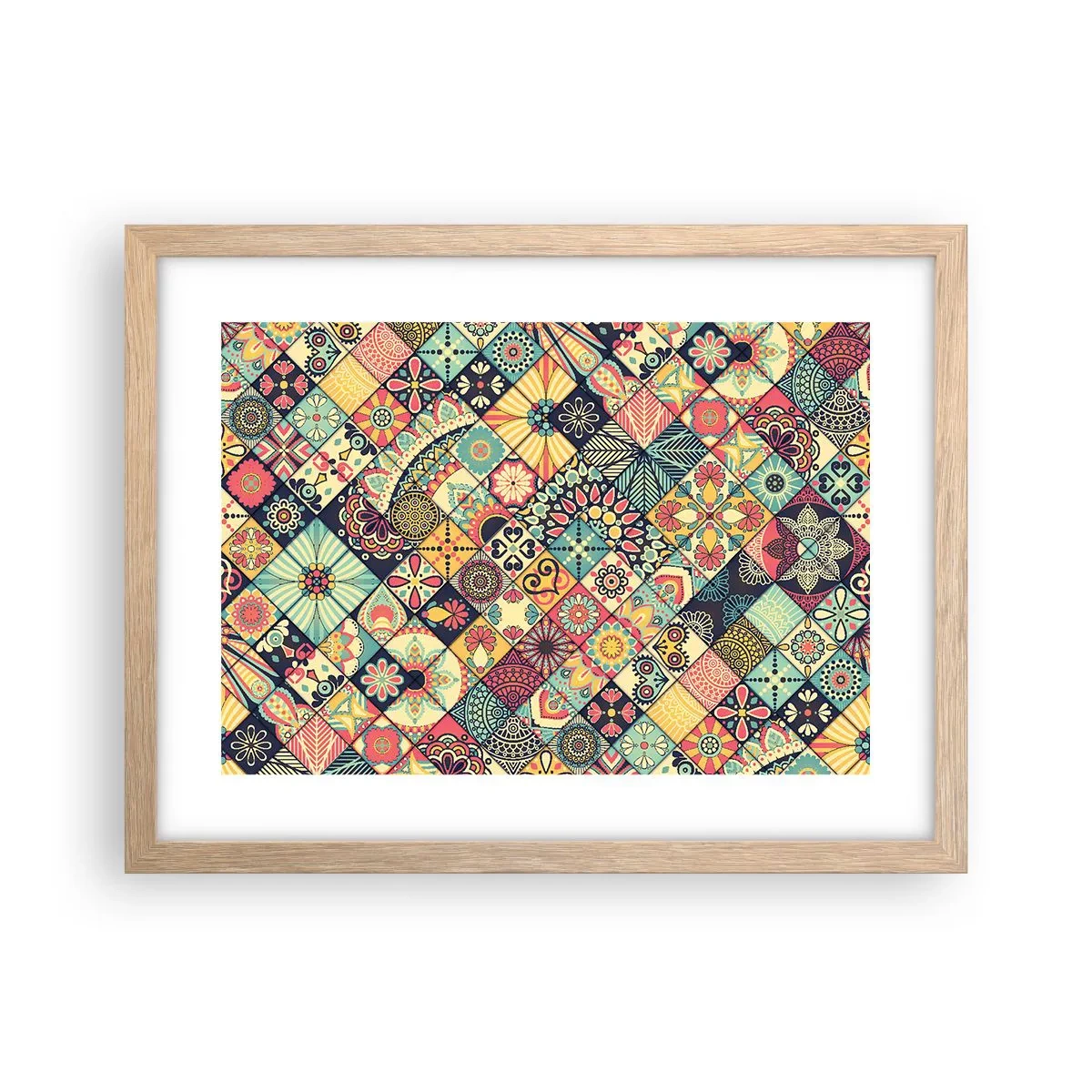 Pôster com moldura de carvalho claro - Vibrações marroquinas - 40x30 cm