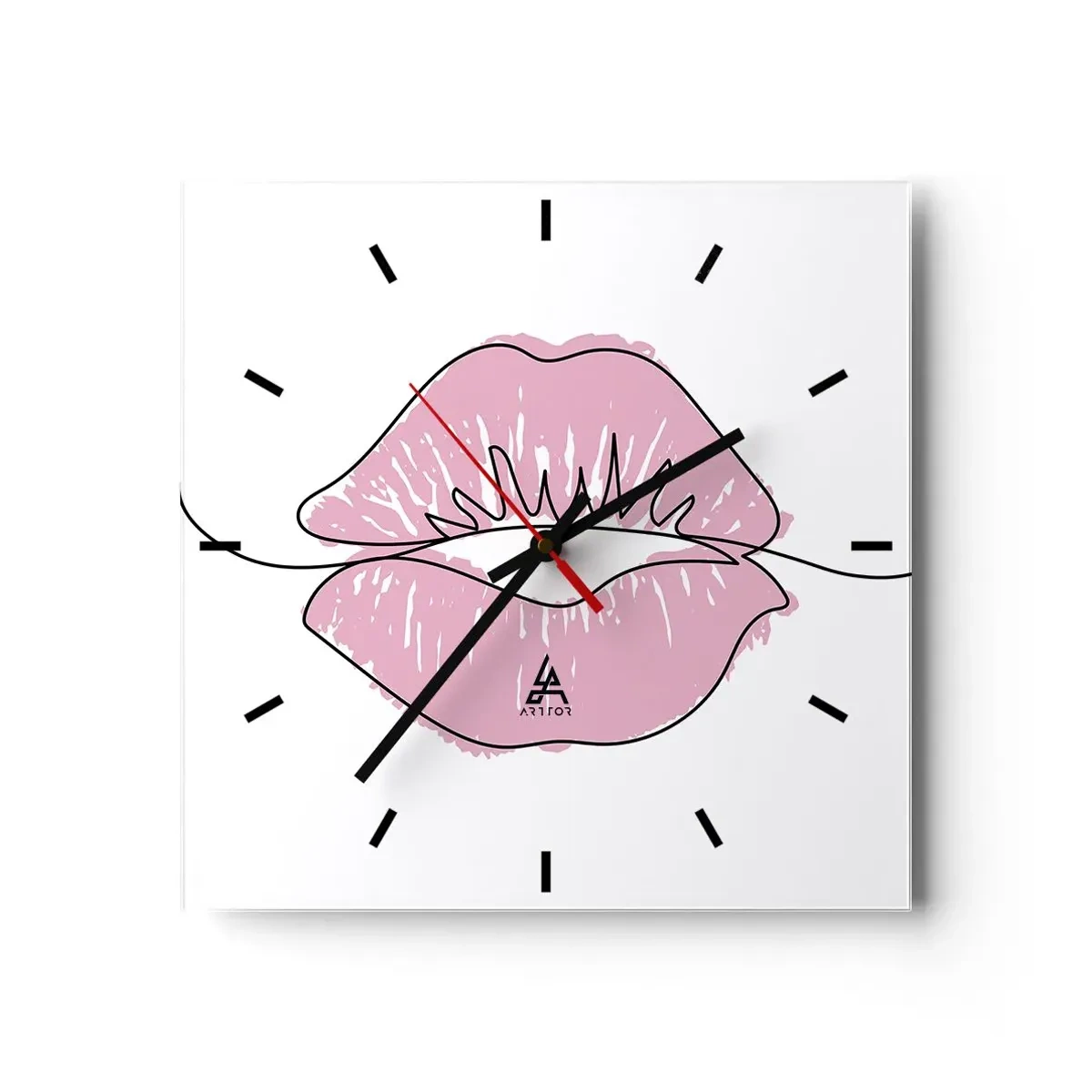 Relógio de parede - Relógio em vidro - Pronto para beijar? - 30x30 cm