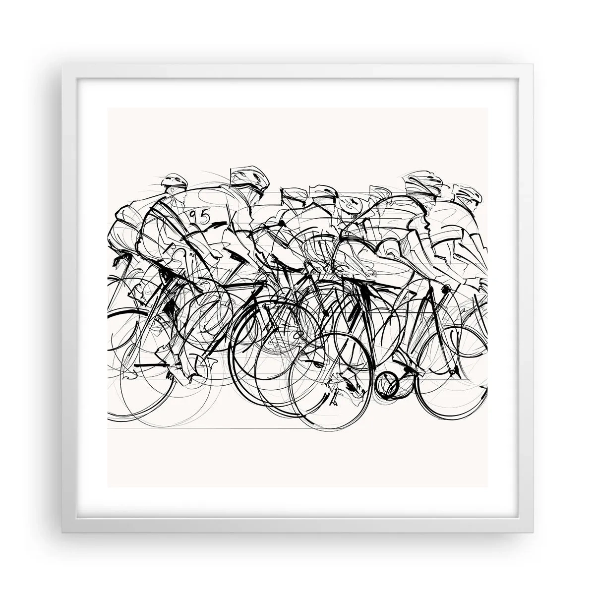 Pôster em moldura branca - Juntos como uma equipa - 50x50 cm