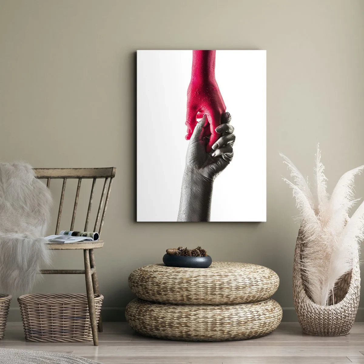 Quadro em tela - Juntos, mas diferentes - 65x120 cm