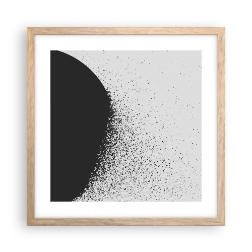 Pôster com moldura de carvalho claro - Movimento das moléculas - 40x40 cm