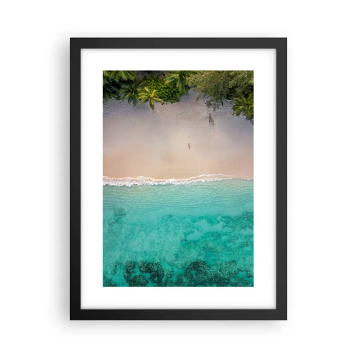 Pôster com moldura preta - Praia do paraíso - 30x40 cm