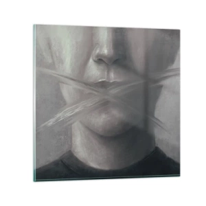 Quadro em vidro - Nem uma palavra - 60x60 cm