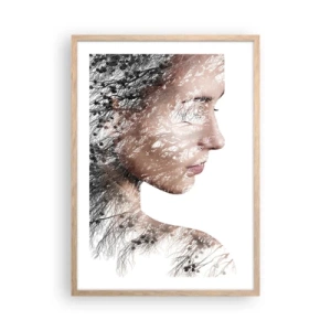 Pôster com moldura de carvalho claro - Espírito da floresta - 50x70 cm