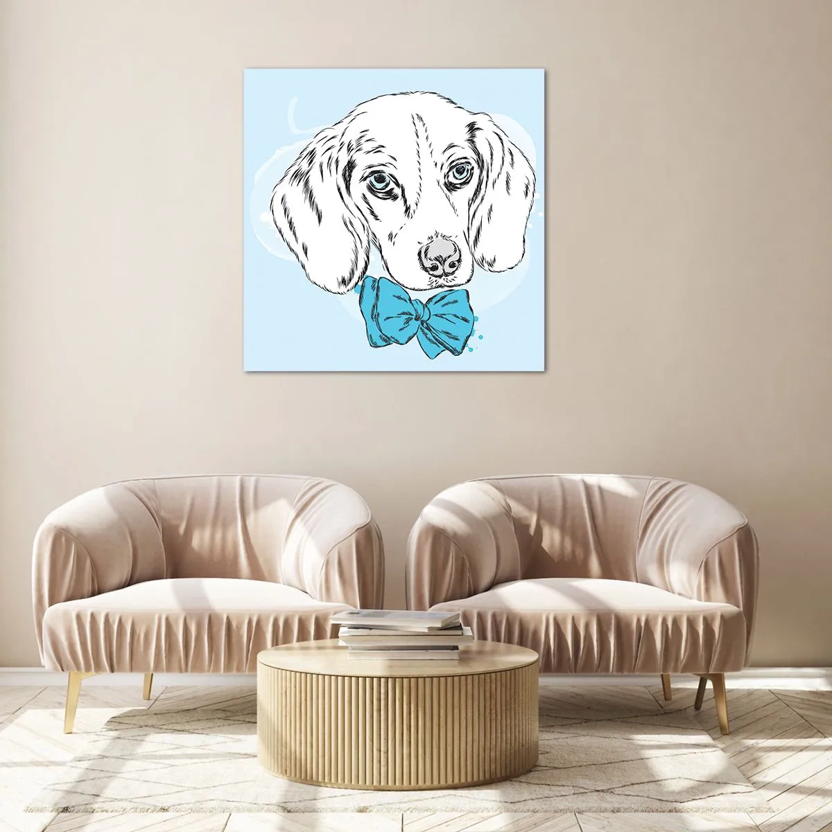 Quadro em vidro - Elegância canina - 70x70 cm
