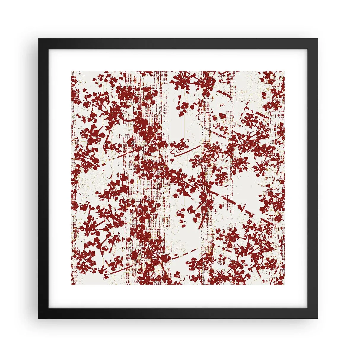 Pôster com moldura preta - Como chita antiga - 40x40 cm