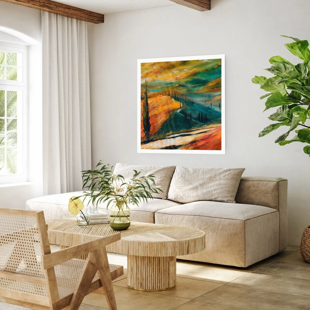 Pôster - Paisagem da Toscana - 40x40 cm