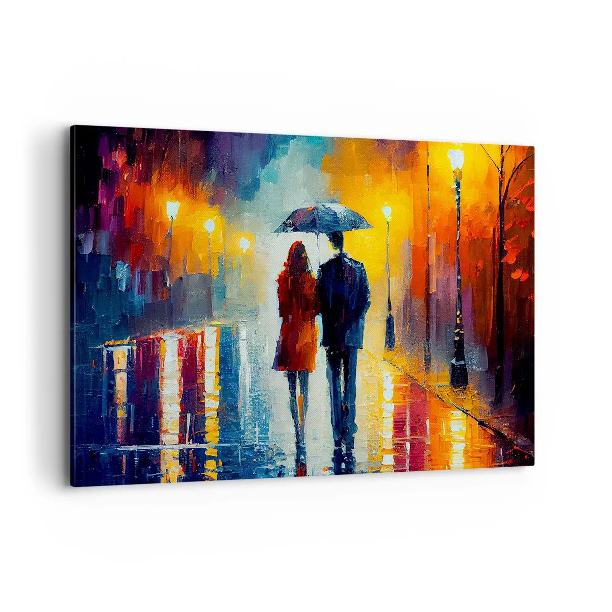 Quadro em tela - Juntos – uma noite colorida - 100x70 cm