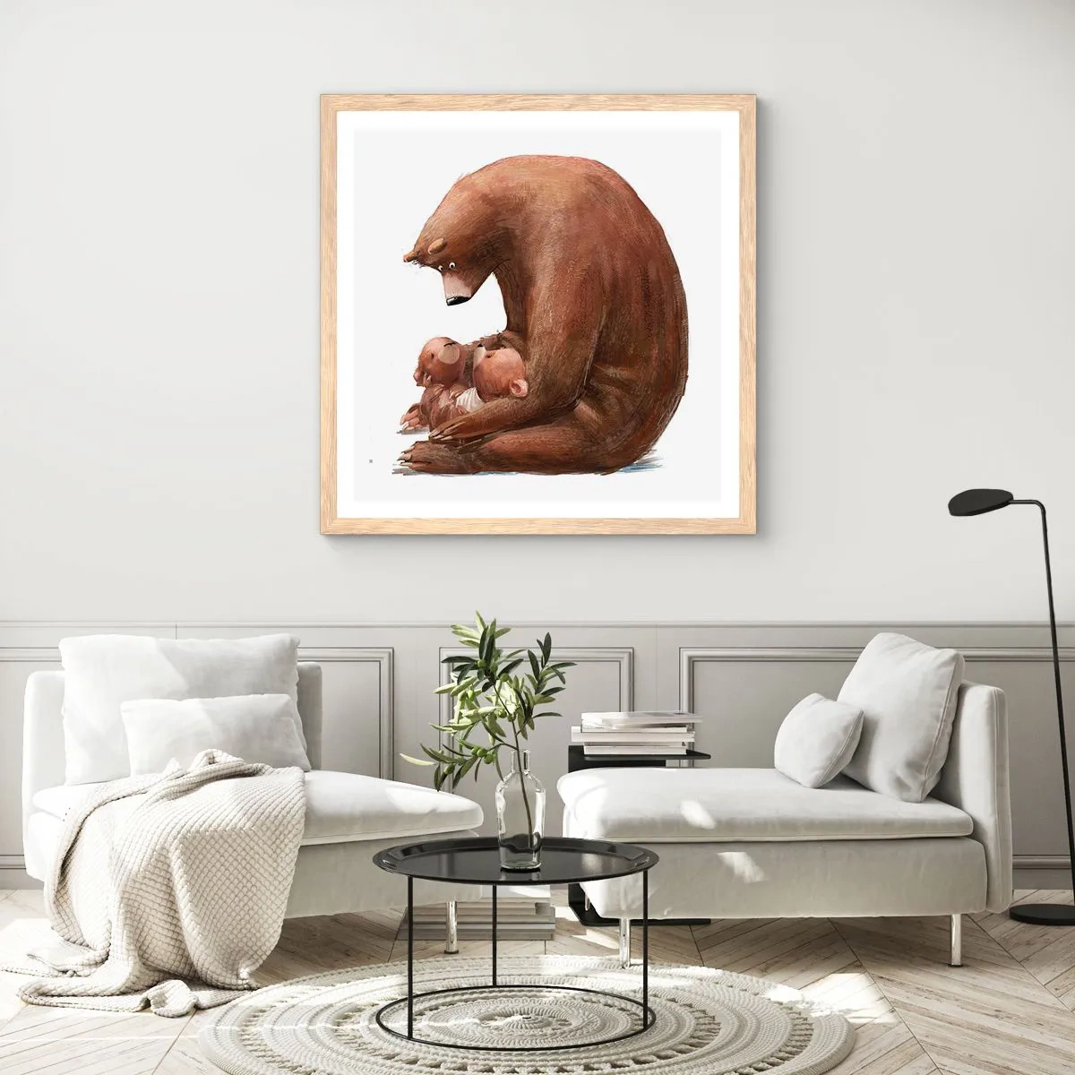 Pôster com moldura de carvalho claro - Doces sonhos, crianças - 30x30 cm