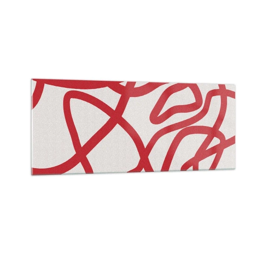 Quadro em vidro - Vermelho em branco - 100x40 cm