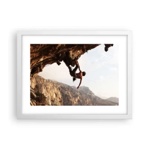 Pôster em moldura branca - O mundo encolhido num punhado de rochas - 40x30 cm