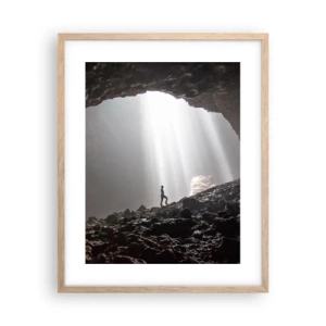 Pôster com moldura de carvalho claro - Gruta luminosa - 40x50 cm