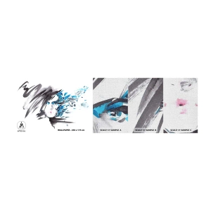 Amostra de papel de parede Premium Canvas - Retrato sensual em cinza e azul - Mulher, Rosto de mulher, Abstração - 100x30 cm