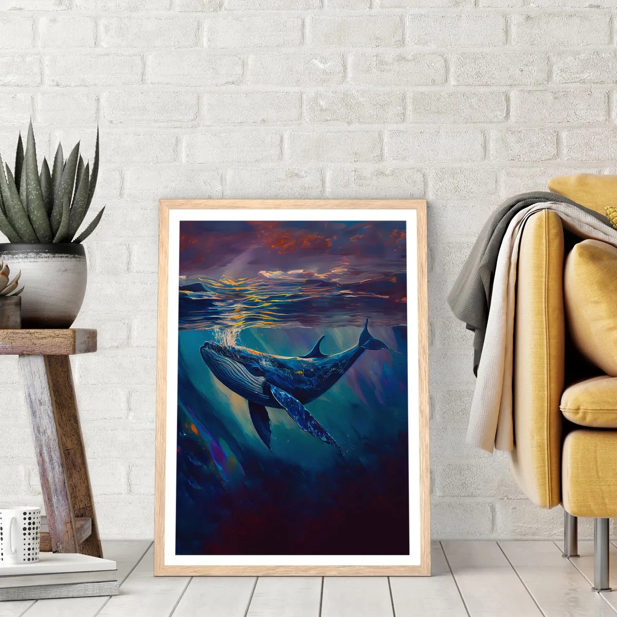Pôster com moldura de carvalho claro - Bem vindo ao meu mundo - 50x70 cm