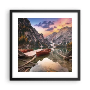 Pôster com moldura preta - A promessa do dia - 40x40 cm