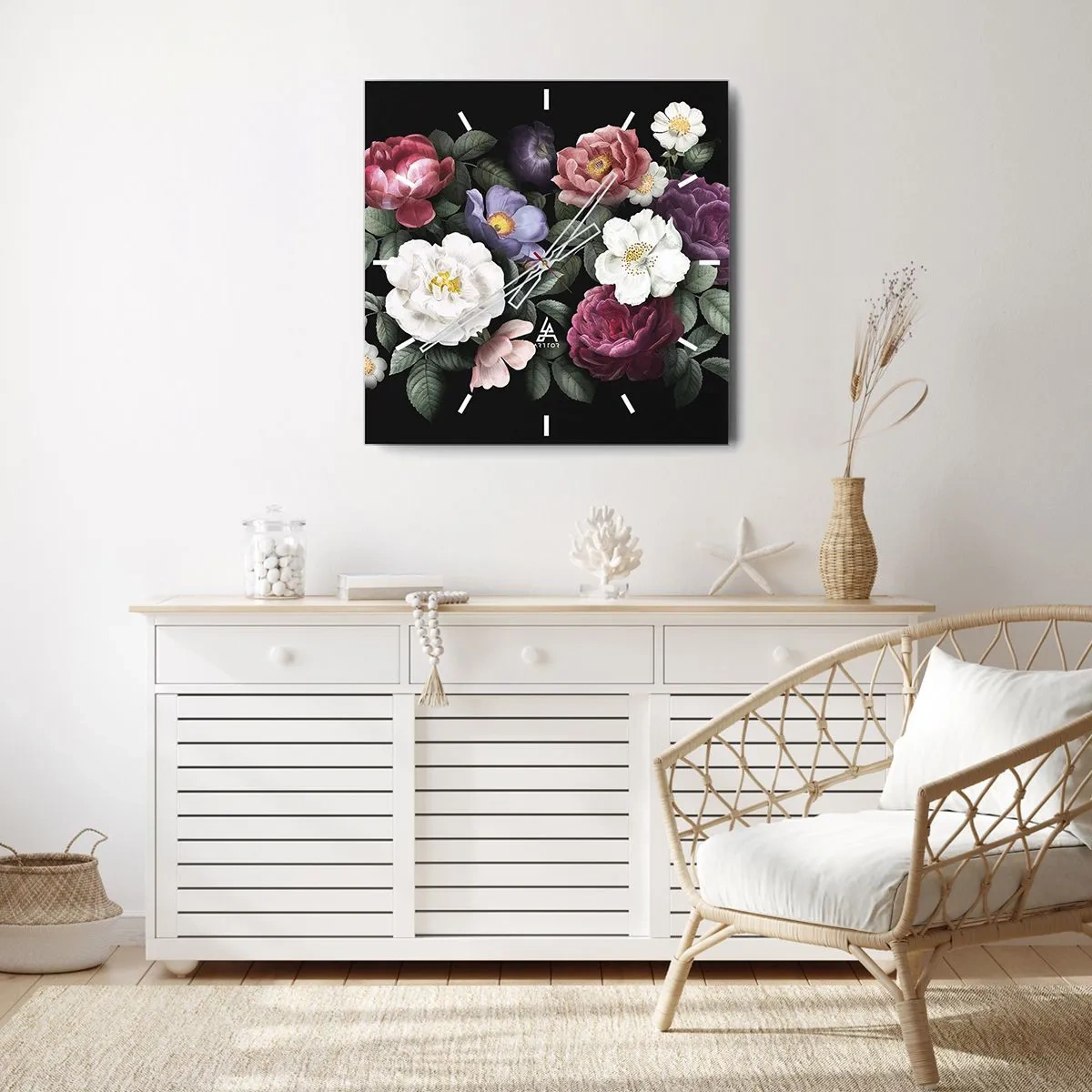 Relógio de parede - Relógio em vidro - Do jardim inglês - 40x40 cm