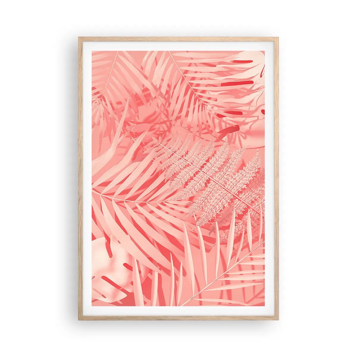 Pôster com moldura de carvalho claro - Conceito cor-de-rosa - 70x100 cm
