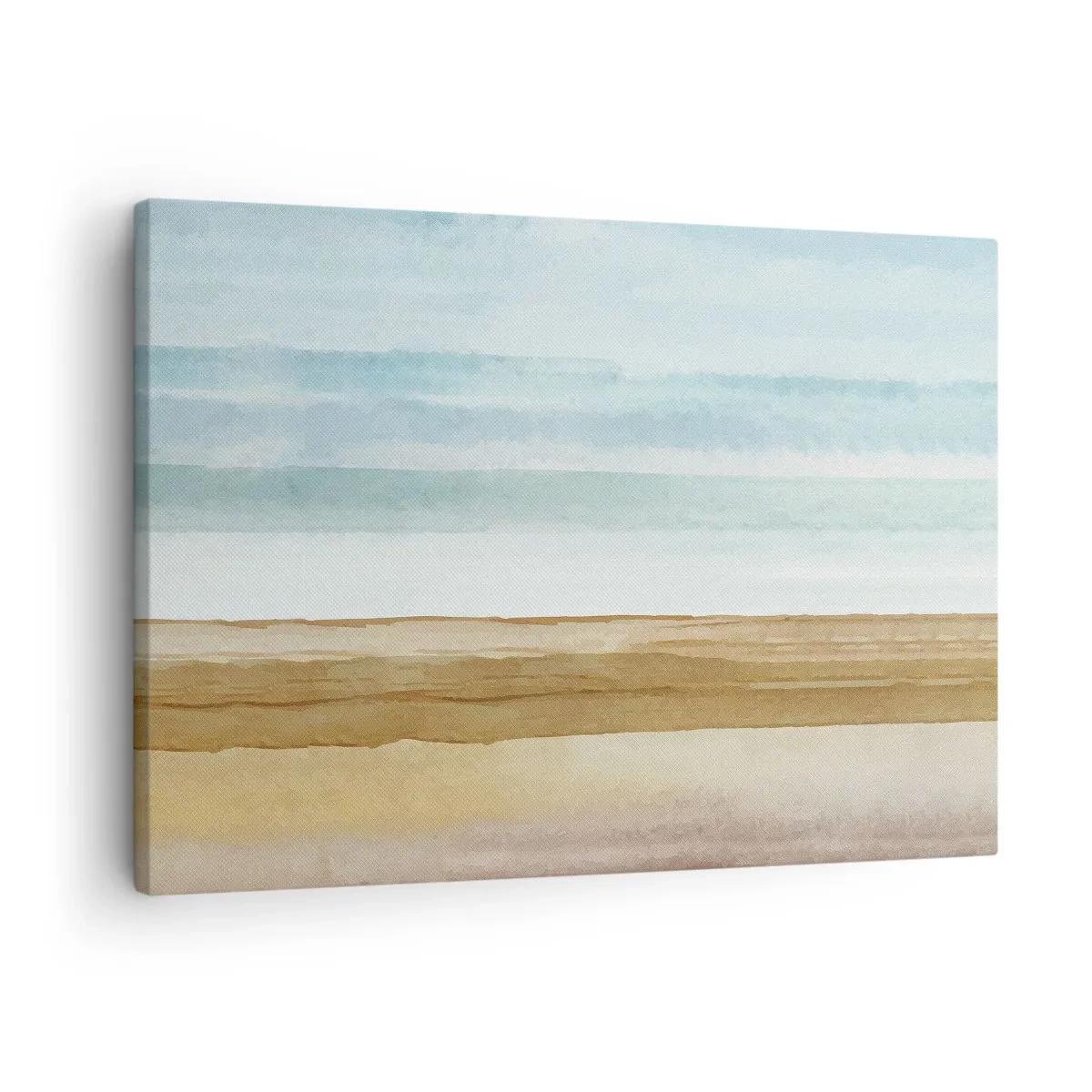 Quadro em tela - Paisagem de praia abstrata em tons pastel - 70x50cm - Serenidade - Decoração de parede moderna para a sala de estar e quarto ARTTOR