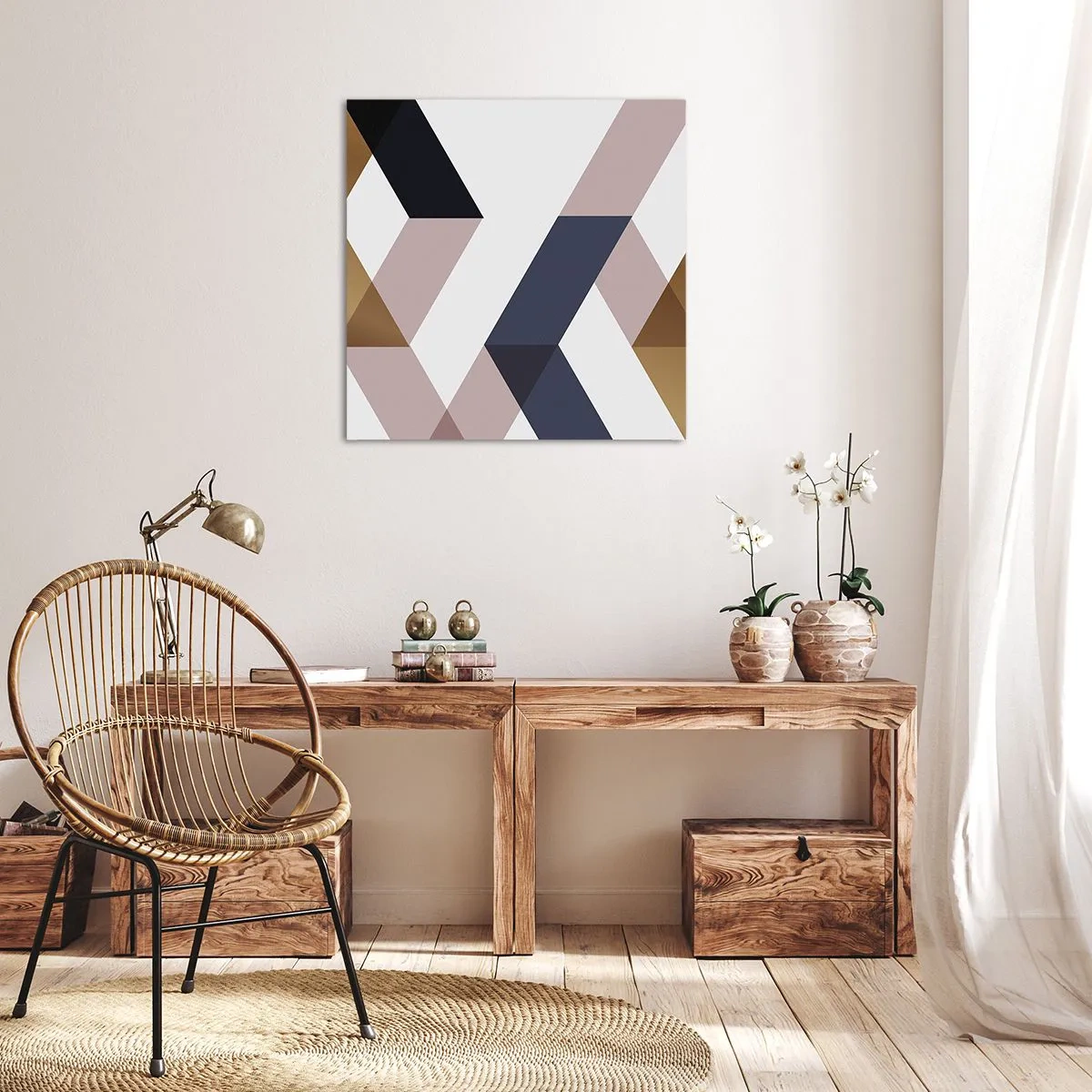 Quadro em tela - Planos e ângulos - 30x30 cm