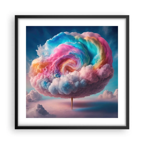 Pôster com moldura preta - O sonho de um parque de diversões - 50x50 cm