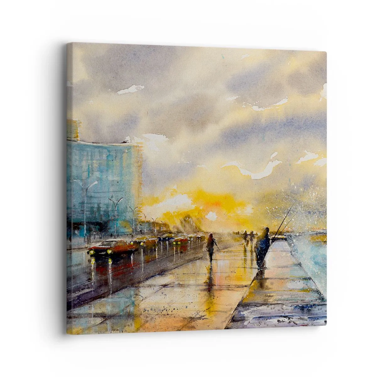 Quadro em tela - A vida na costa - 30x30 cm