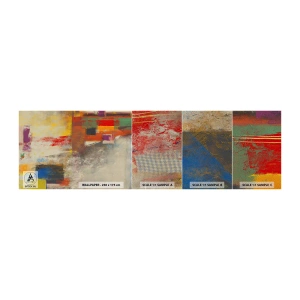 Amostra de papel de parede Premium Sand - Geometria das cores - Abstração, Pedaço, Pintura - 100x30 cm