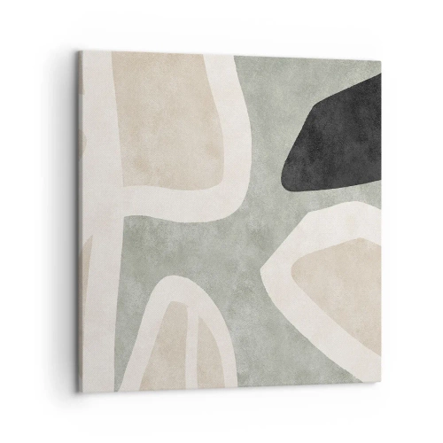 Quadro em tela - Composição com motivo preto - 50x50 cm