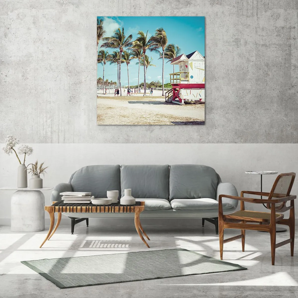 Quadro em vidro - Um belo dia pela frente - 40x40 cm