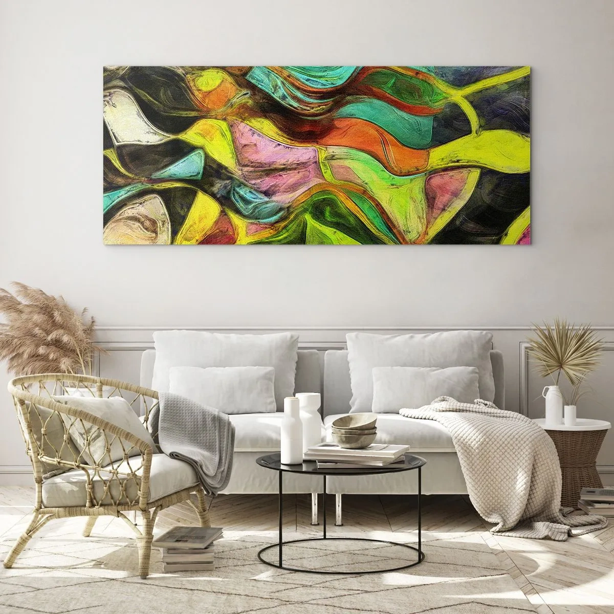 Quadro em vidro - O movimento é vida - 160x50 cm