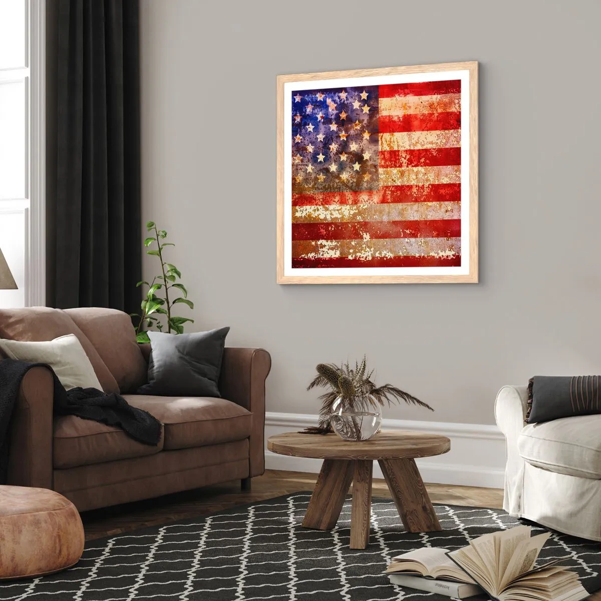 Pôster com moldura de carvalho claro - A glória não será esquecida - 60x60 cm