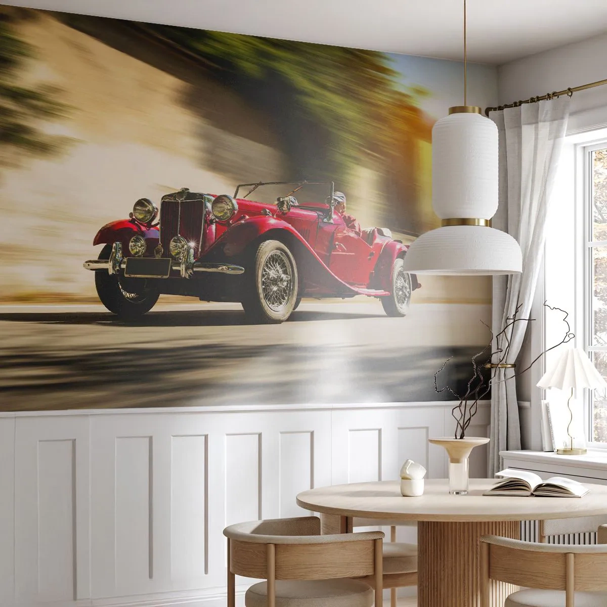 Papel de Parede Premium Sand - Mais bonita que a Vitória de Samotrácia - Carro, Retrô, Cabriolé - 100x70 cm