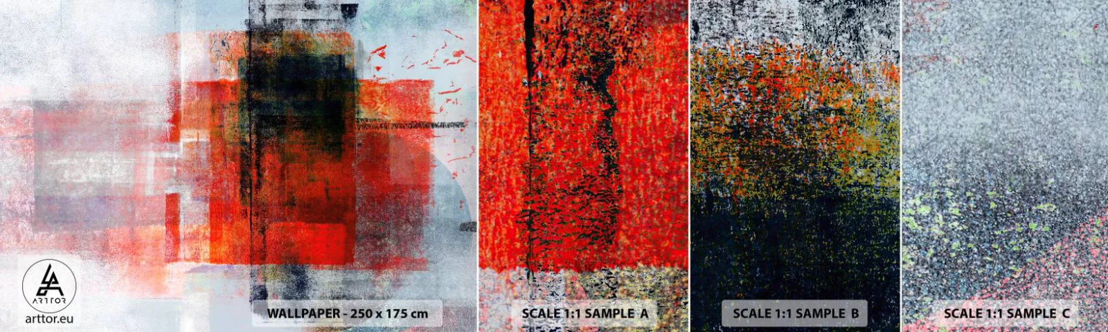 Amostra de Papel de Parede Standard Eco - A composição brilha - Pedaço, Abstração, Industrial - 100x30 cm