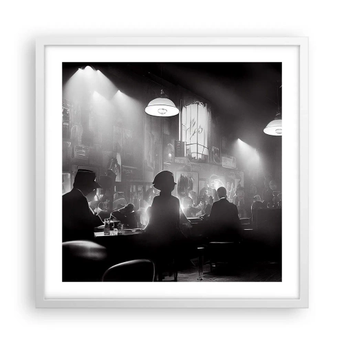 Pôster em moldura branca - Em uma atmosfera de jazz - 50x50 cm