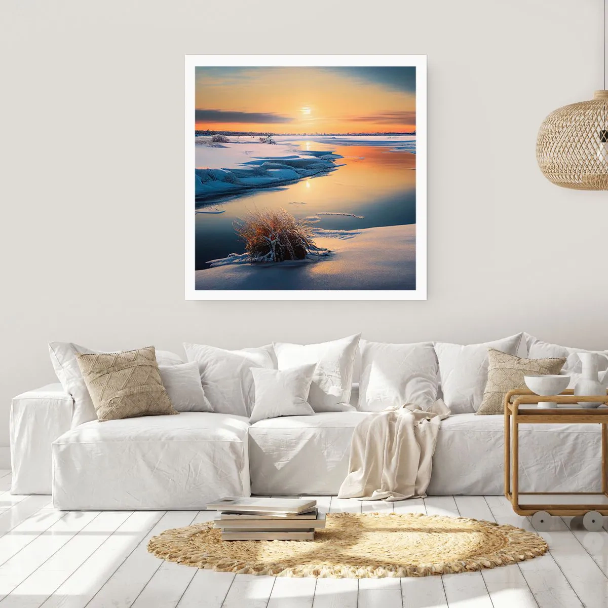 Pôster - Pôr do sol de inverno - 60x60 cm