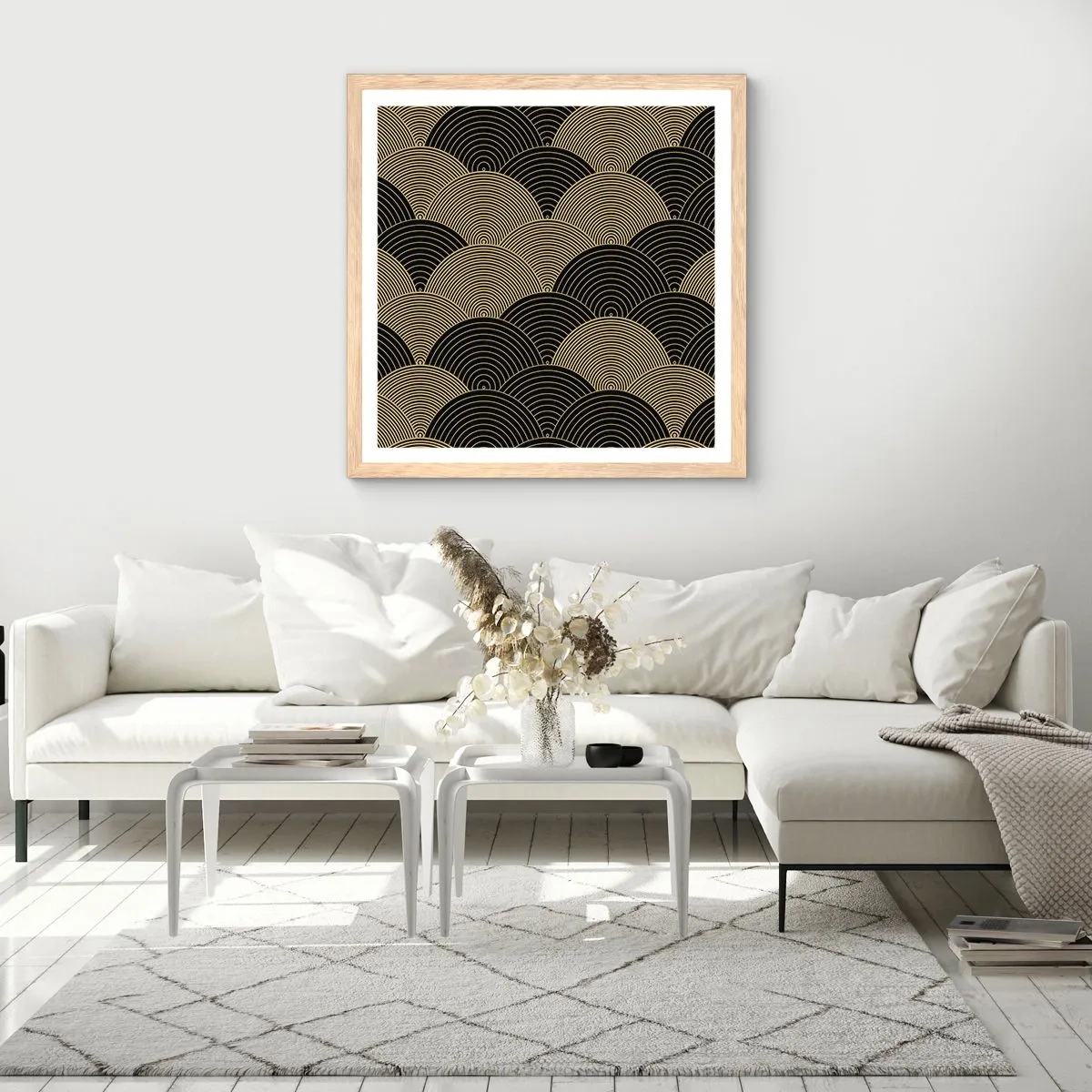 Pôster com moldura de carvalho claro - Unidade na multiplicidade - 50x50 cm