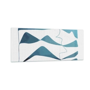 Quadro em vidro - Abstração: composto turquesa - 100x40 cm