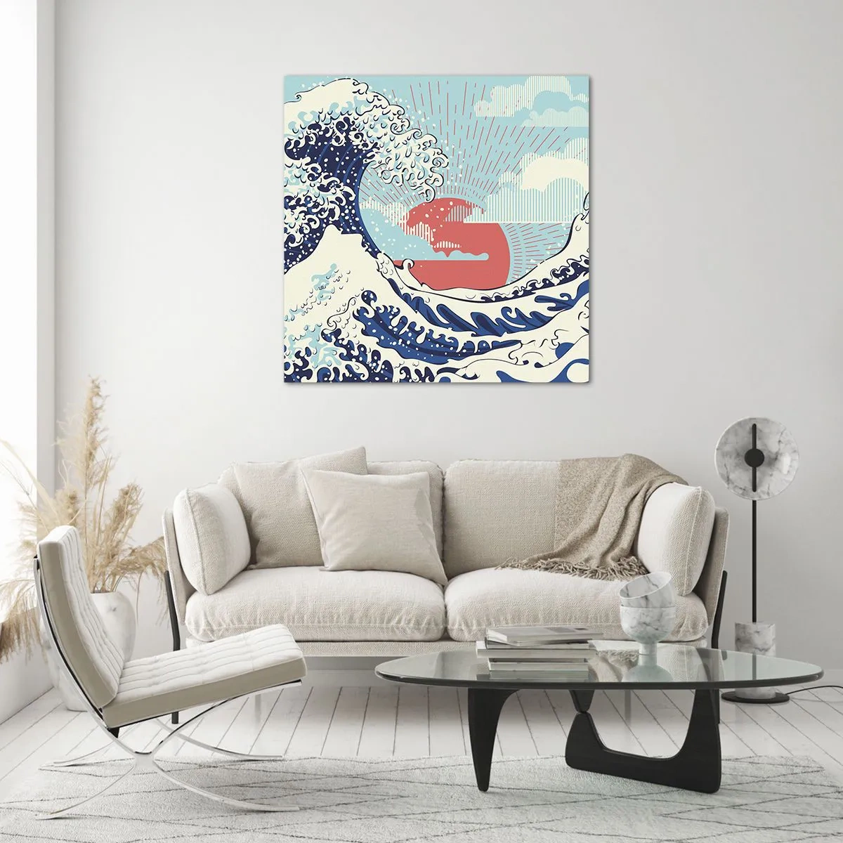 Quadro em vidro - Das inspirações japonesas - 70x70 cm