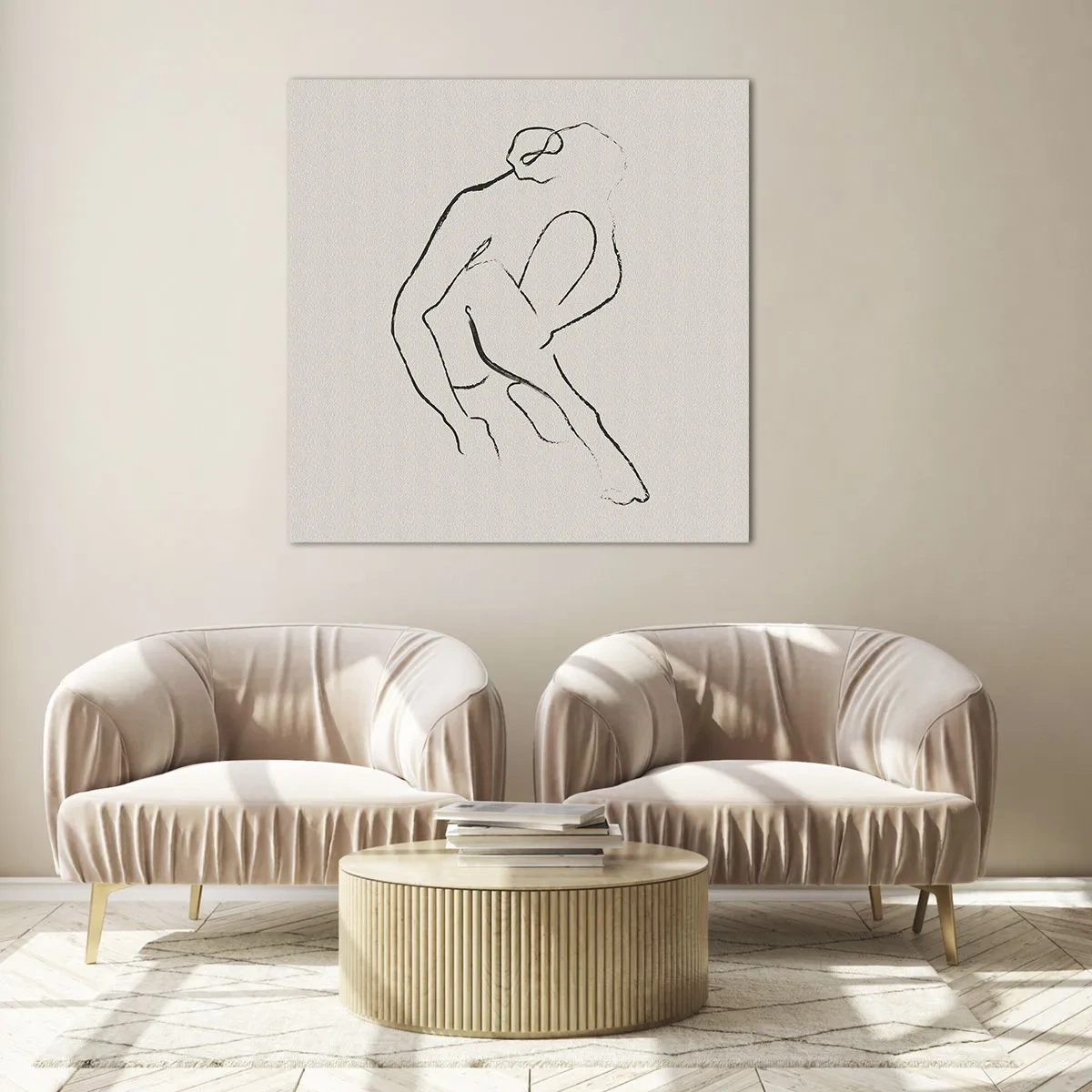 Quadro em vidro - Esboço íntimo - 40x40 cm