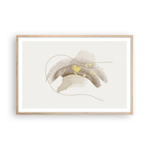 Pôster com moldura de carvalho claro - Encontrado no espaço - 91x61 cm