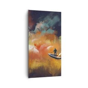 Quadro em tela - De barco pela galáxia - 65x120 cm