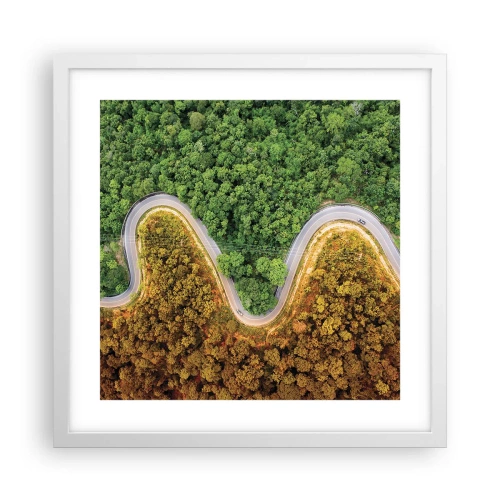 Pôster em moldura branca - Fronteiras e descobertas - 40x40 cm