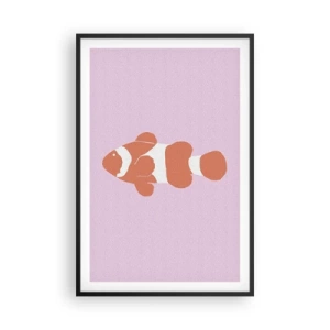 Pôster com moldura preta - Em coral no rosto e na cauda - 61x91 cm