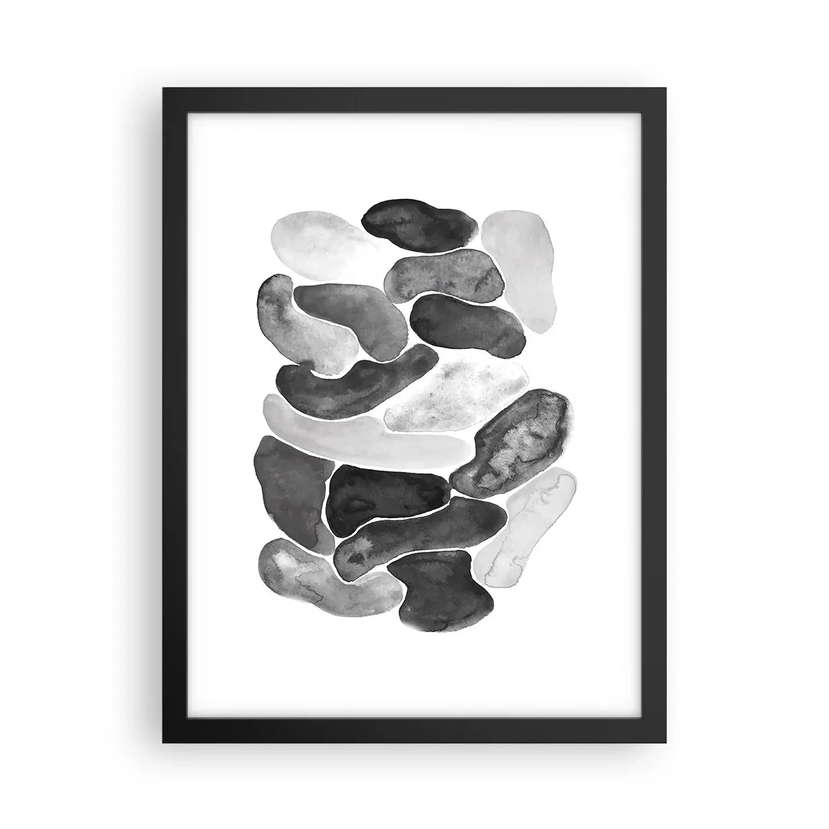 Pôster com moldura preta - Abstração rochosa - 30x40 cm
